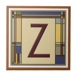 Wunderschöne Kunst & Handwerk Geometric Initial Z Fliese