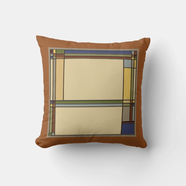 Wunderschöne Kunst & Handwerk Geometrische Muster  Kissen (Vorderseite)