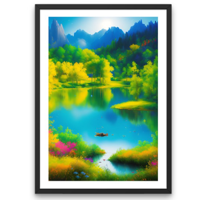 wunderschöne Landschaft mit Flussplakat Poster (Von Creator hochgeladen)