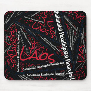 Wunderschöne Laos Flag Farben Patriotic Mousepad