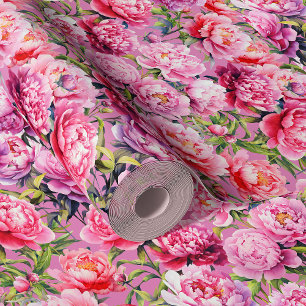 Wunderschöne Liebe Peonies auf hellrosa Tapete