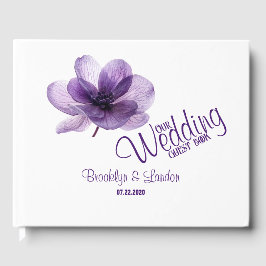 Wunderschöne Lila Blume Hochzeitsgassbuch Gästebuch