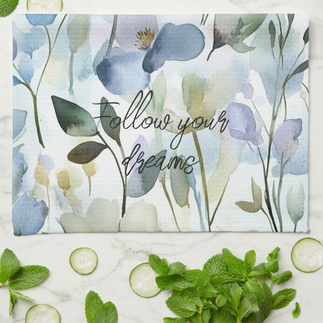 Wunderschöne lila Blumen Brautparty Geschirrtuch (Gefaltet)