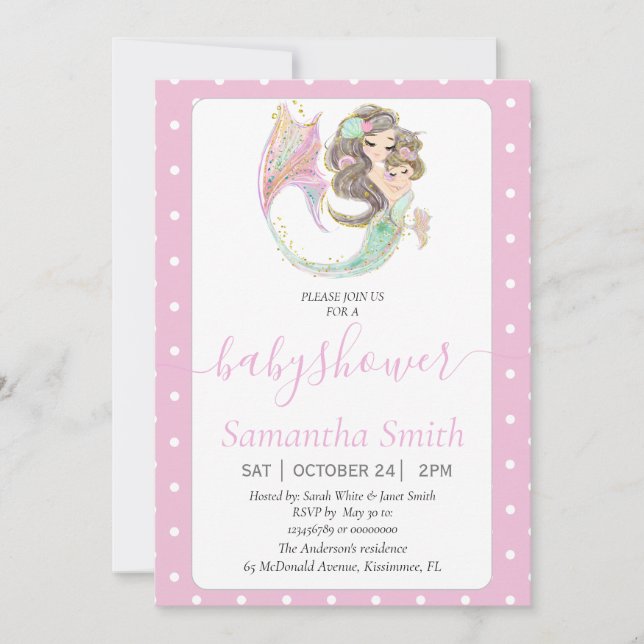 Wunderschöne Meerjungfrau. Einladung (Vorderseite)