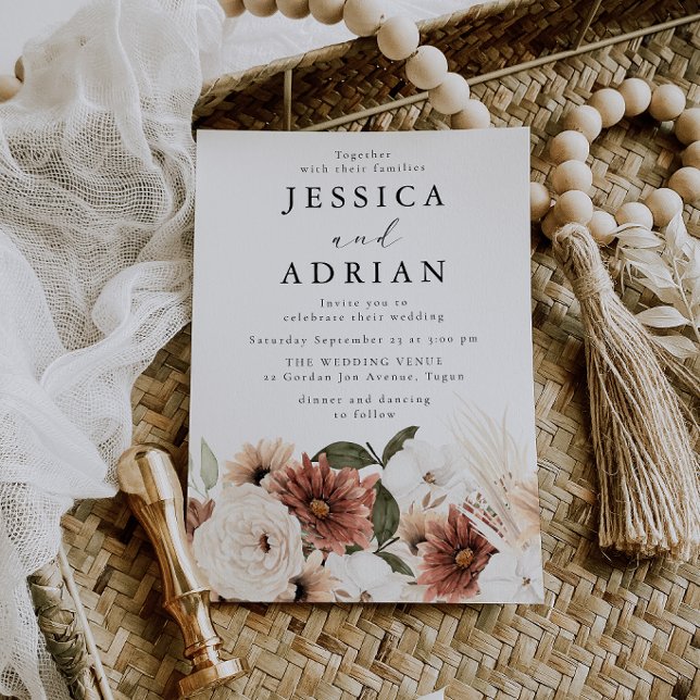 Wunderschöne moderne Boho-Hochzeit Einladung (Von Creator hochgeladen)