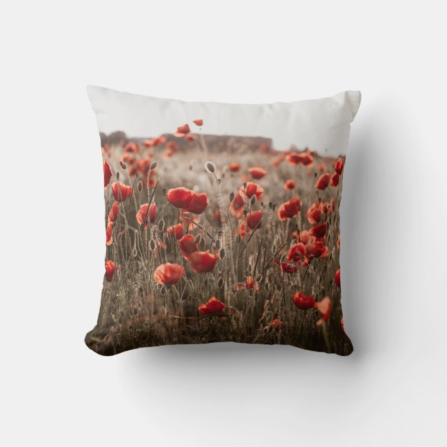 wunderschöne Mohnblüte Kissen (Vorderseite)