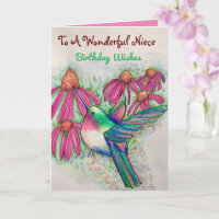 Wunderschöne Niece Birthday Hummingbird Coneflower
