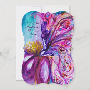 WUNDERSCHÖNE NIEDLICHE BLUME IN PINK, GOLD GLITZER EINLADUNG