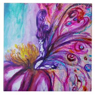 WUNDERSCHÖNE NIEDLICHE BLUME IN PINK, GOLD GLITZER FLIESE