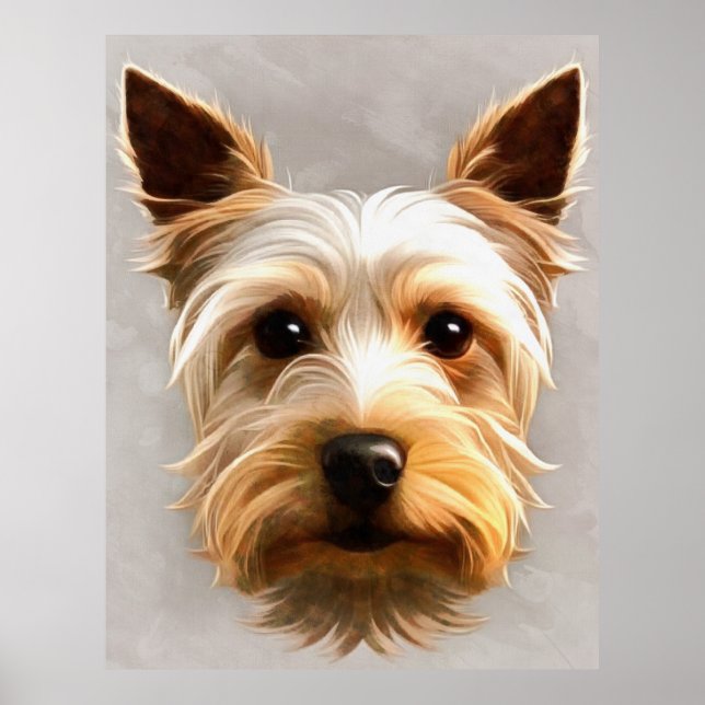 Wunderschöne Niedliche Yorkshire Terrier Welpe Flo Poster (Vorne)