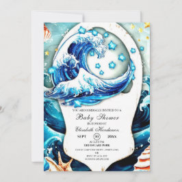 Wunderschöne Ocean Waves Babydusche Einladung