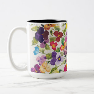 Wunderschöne Pansie Zwei-Tone-Tasse, 15 oz Zweifarbige Tasse