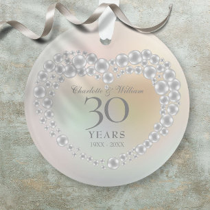 Wunderschöne Perle 30. Hochzeitstag Foto Ornament