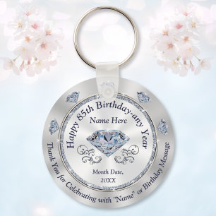 Wunderschöne personalisierte Partygeschenke zum 85 Schlüsselanhänger