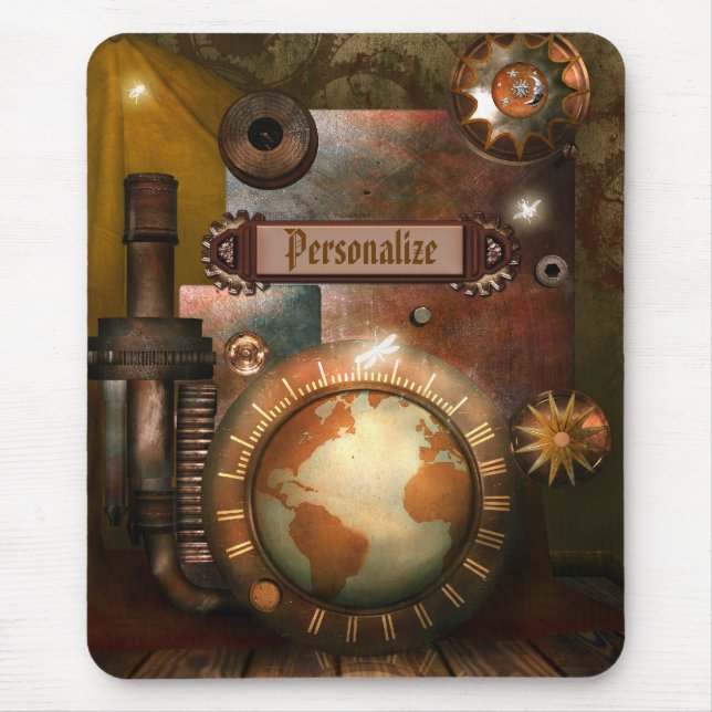 Wunderschöne, personalisierte Steampunk-Mauspad Mousepad (Vorne)