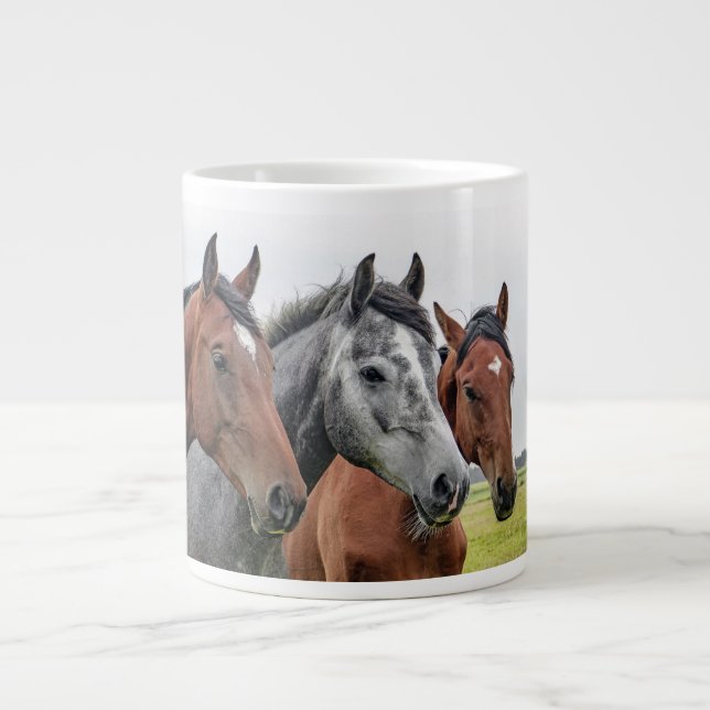 Wunderschöne Pferde-Stallion-Fotografie Jumbo-Tasse (Vorderseite)