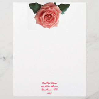 Wunderschöne 'Pink Rose' Blume Briefkopf
