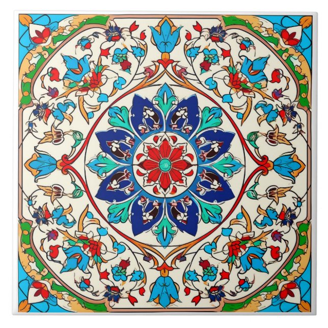 Wunderschöne portugiesische Keramik Azulejo Style  Fliese (Vorderseite)