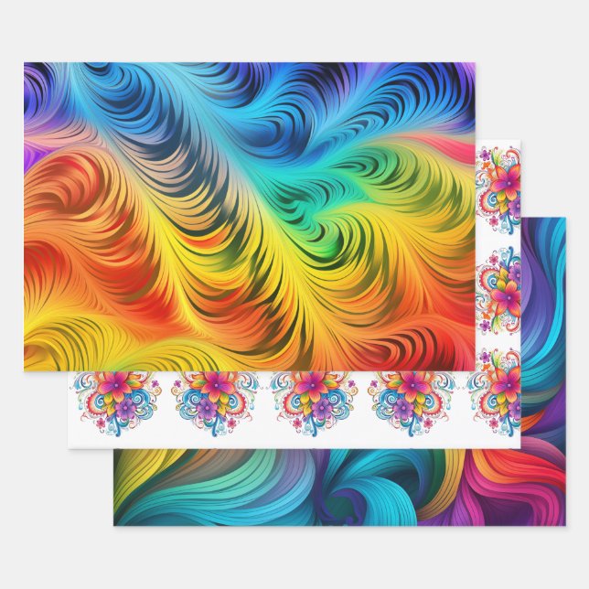 Wunderschöne Rainbow Pride Wrapping Sheets Geschenkpapier Set (Set)