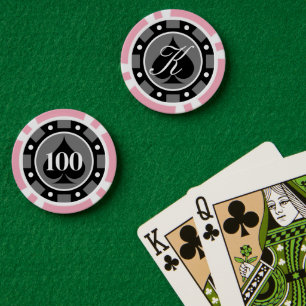 Wunderschöne rosa Casino Poker Chips für Spielspas
