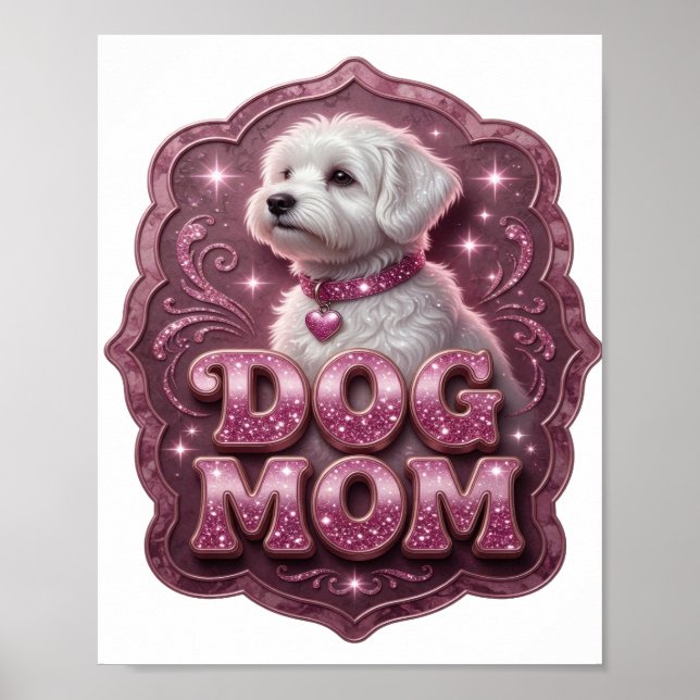 Wunderschöne rosa HUND-MUTTER Poster (Vorne)