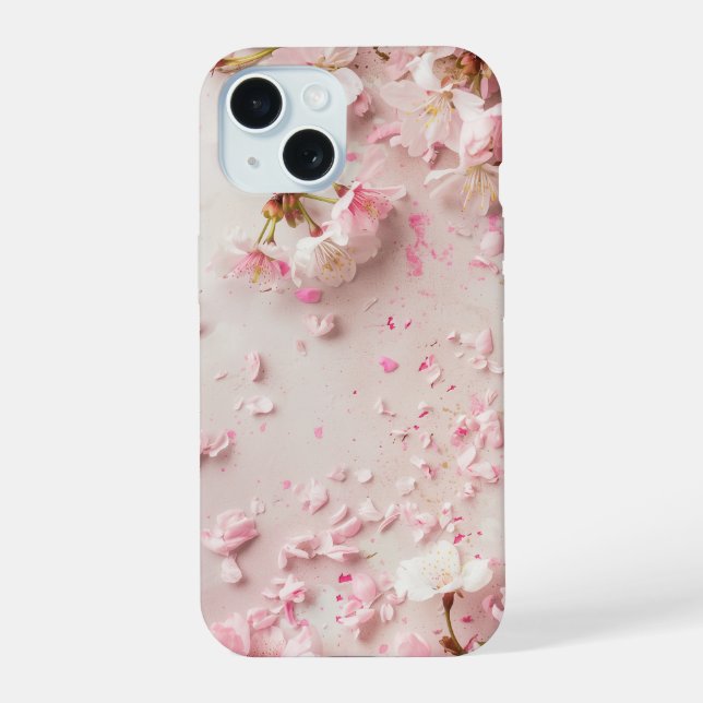 Wunderschöne rosa Kirschblüte iPhone 15 Hülle (Rückseite)