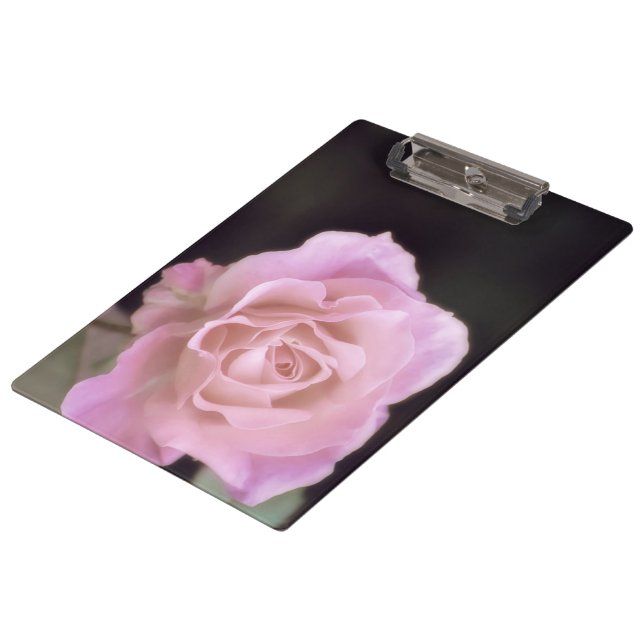 Wunderschöne Rosa Rose Klemmbrett (Schrägansicht)