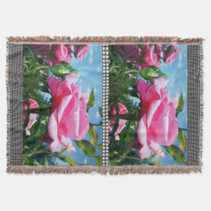 wunderschöne rosa Rosenblume. Florale Foto Kunst. Decke