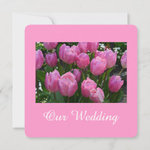 Wunderschöne rosa Tulpen-Blumenhochzeit Einladung
