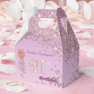 Wunderschöne Roségold Glitterband 21. Geburtstag Geschenkschachtel