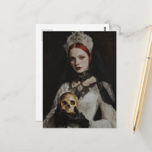 Wunderschöne Rothaarige Frau mit einem goldenen To Postkarte