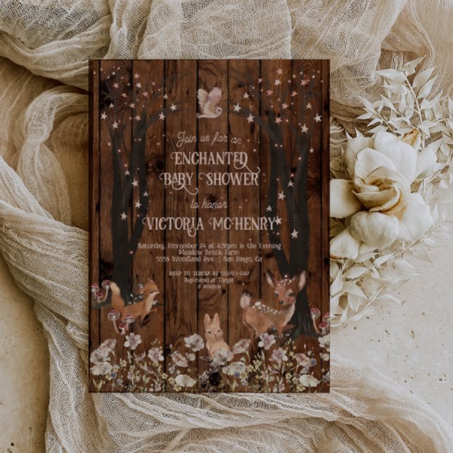 Wunderschöne rustikale Woodland Babydusche Einladung (Von Creator hochgeladen)