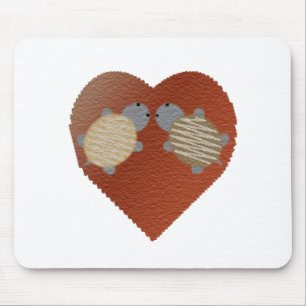 Wunderschöne Schildkröten in Liebe mit einem Herz- Mousepad