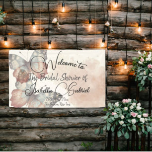 Wunderschöne Schmetterlings-Hochzeitsdusche Begrüß Banner