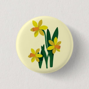 Wunderschöne, schöne, gelbe Narzisse Button