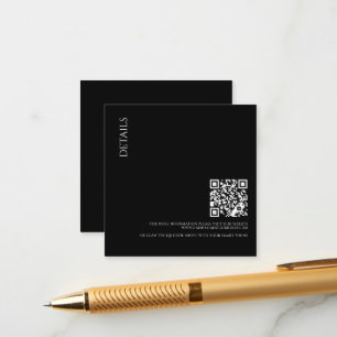 Wunderschöne schwarze Details mit QR-Code-Hochzeit Begleitkarte