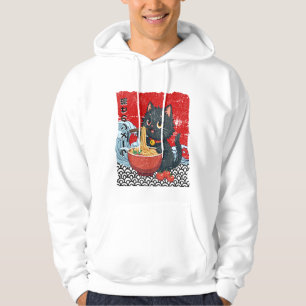 Wunderschöne Schwarze Katzen-Ramen-Begeisterung! Hoodie