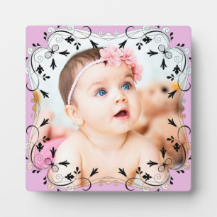 Wunderschöne schwarze Schriftrahmen-Baby-Foto-Plak Fotoplatte