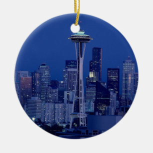 Wunderschöne Seattle Washington Downtown Keramik Ornament