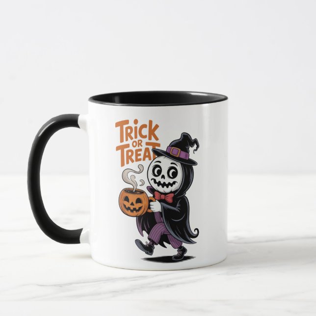 Wunderschöne Skelettwitz mit Niedlichem Halloween- Tasse (Links)