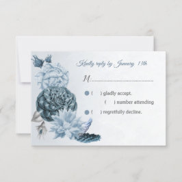 wunderschöne staubige blaue Blume UAWG RSVP Karte