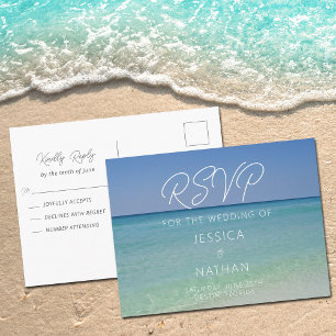 Wunderschöne Strandhochzeit Sommer Küste RSVP Postkarte
