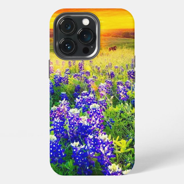 Wunderschöne Texas-Bluebonnets  iPhone Hülle (Hinten)