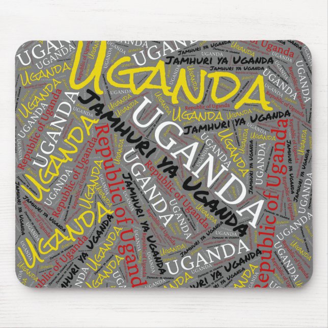 Wunderschöne Uganda Flag Farben Patriotic Mousepad (Vorne)