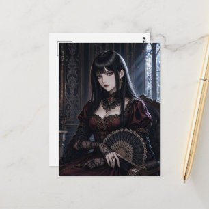 Wunderschöne Vampir-Lady Postkarte