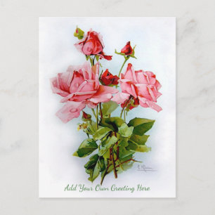 Wunderschöne Vintage-Blumen Fügen Sie Ihre eigene  Postkarte