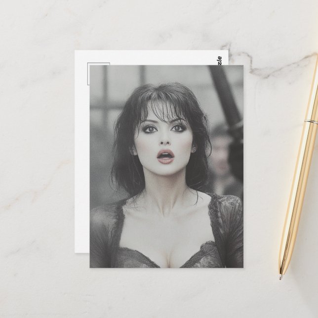 Wunderschöne Vintage-Frau Postkarte (Vorderseite/Rückseite Beispiel)