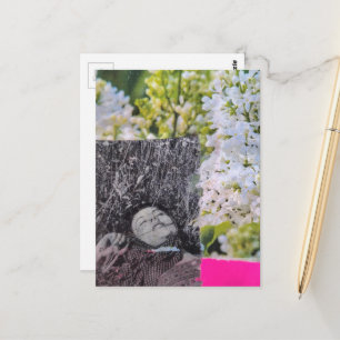 Wunderschöne Vintage-Frauen in Blumen-Collage Postkarte