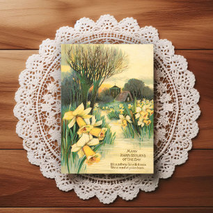 Wunderschöne Vintage-Geburtstagsglückwünsche aus d Postkarte