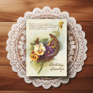 Wunderschöne Vintage-Geburtstagsglückwünsche aus d Postkarte